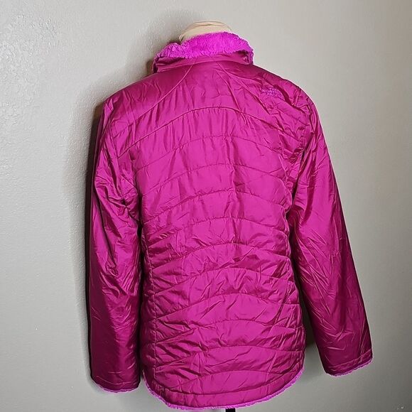 The North Face Reversible Mossbud Swirl Magenta Quilted Jacket Medium - Picture 3 of 10